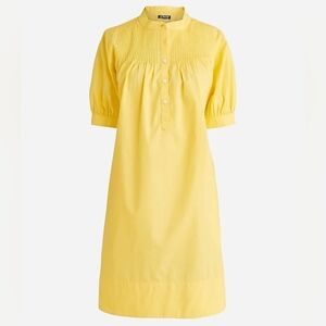 J. CREW Short-sleeve mini shirt-dress in cotton poplin Classic Yellow Size XS